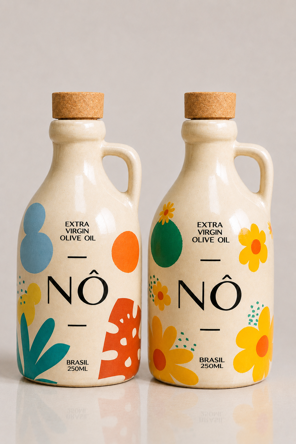 NÕ FIORE GARRAFA CERÂMICA SAFRA 26 + NÔ SELVAGGIO GARRAFA CERÂMICA SAFRA 26- 250ML